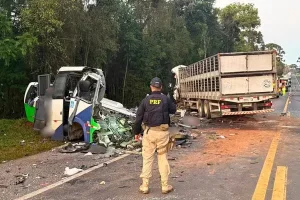 Tragédia na BR-373: colisão entre micro-ônibus da Saúde e carreta deixa 23 mortos no Paraná