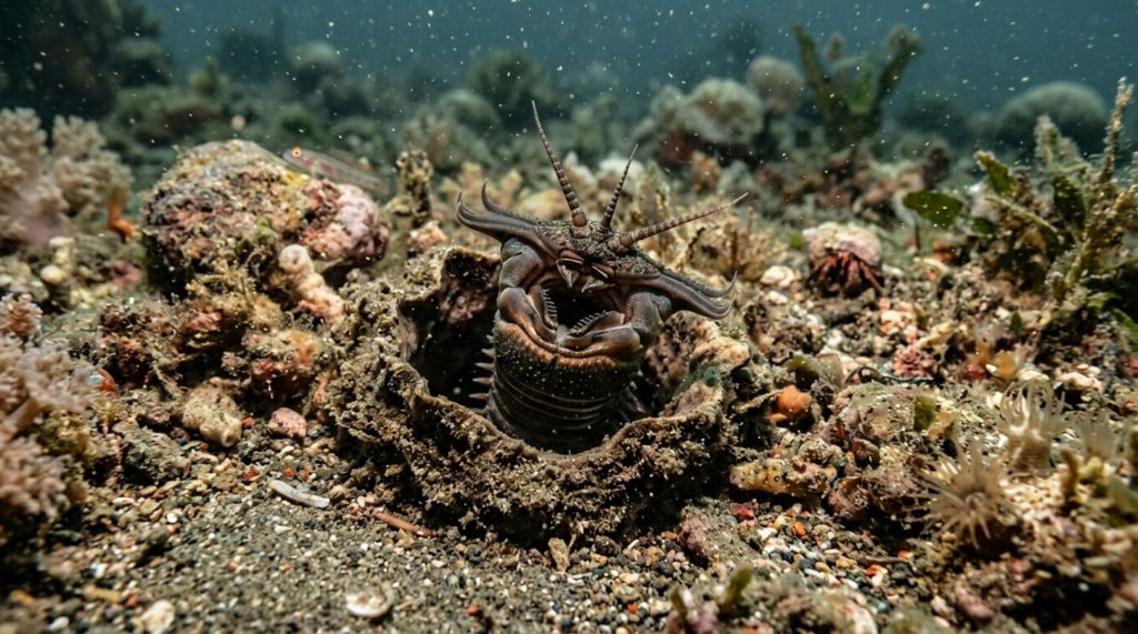 O predador oculto do fundo do mar que atinge três metros e ataca em fração de segundos