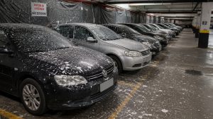 Pintura de fachada atinge 22 veículos em garagem e abre disputa jurídica sobre aviso e indenização
